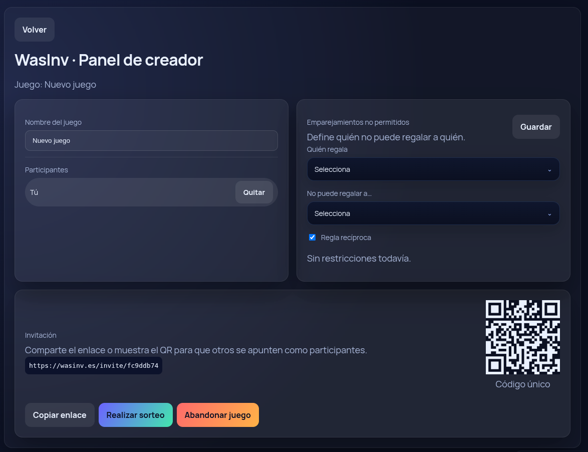 Aplicación web de amigo invisible